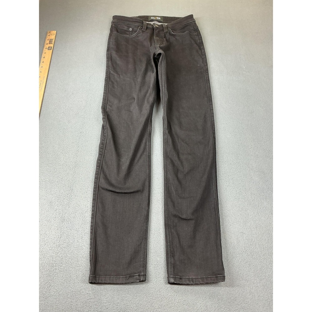 DU/ER Jeans Mens 28x32 Black L2X Slim Tapered Stretch Denim Performance